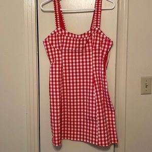 Zara red and white checkered dress (Large)